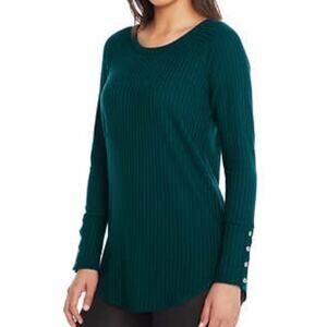 Chaser teal green scoop neck waffle knit thermal size XXL